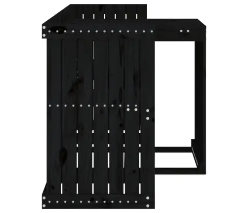 2-Vietīgs Balkona Mēbeļu Komplekts, Melns, Priedes Masīvkoks Vidaxl