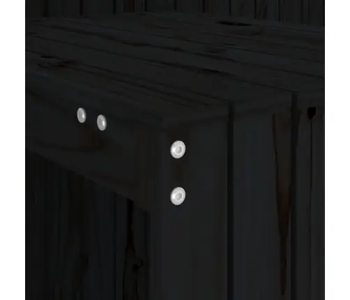 2-Vietīgs Balkona Mēbeļu Komplekts, Melns, Priedes Masīvkoks Vidaxl