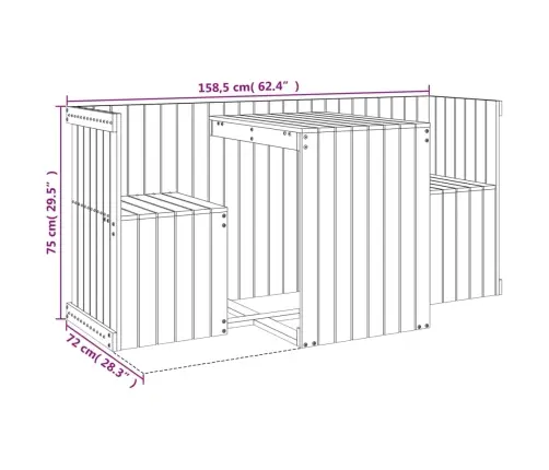 2-Vietīgs Balkona Mēbeļu Komplekts, Melns, Priedes Masīvkoks Vidaxl