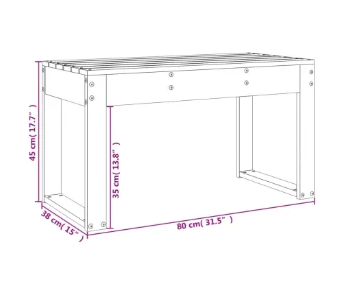 Dārza Sols, 80X38X45 Cm, Priedes Masīvkoks, Balts Vidaxl