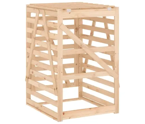 Atkritumu Tvertnes Nojume, 84X90X128,5 Cm, Priedes Masīvkoks Vidaxl