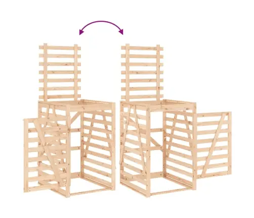 Atkritumu Tvertnes Nojume, 84X90X128,5 Cm, Priedes Masīvkoks Vidaxl