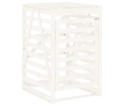 Ratastega Prügikasti Kuur, Valge, 84 X 90 X 128,5 cm Männipuit