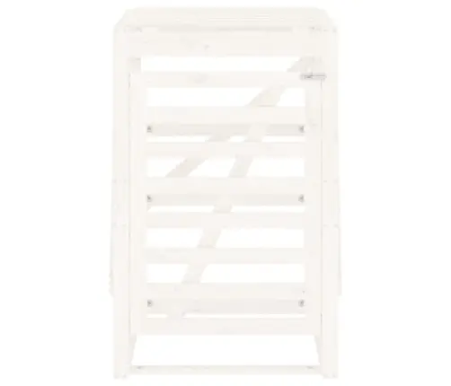 Ratastega Prügikasti Kuur, Valge, 84 X 90 X 128,5 cm Männipuit