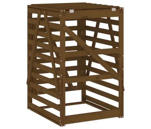 Atkritumu Tvertnes Nojume, 84X90X128,5 Cm, Priedes Masīvkoks Vidaxl