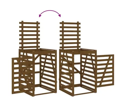 Atkritumu Tvertnes Nojume, 84X90X128,5 Cm, Priedes Masīvkoks Vidaxl