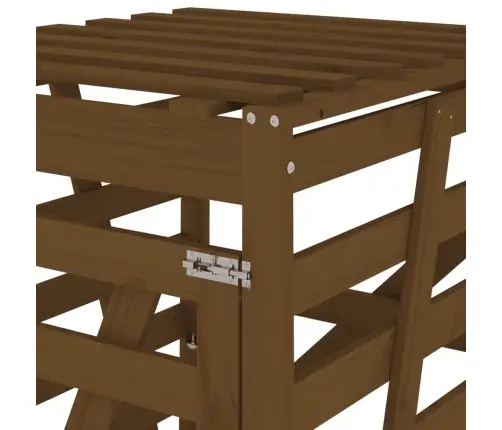 Atkritumu Tvertnes Nojume, 84X90X128,5 Cm, Priedes Masīvkoks Vidaxl