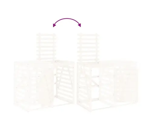 Atkritumu Tvertnes Nojume, Balta, Priedes Masīvkoks Vidaxl