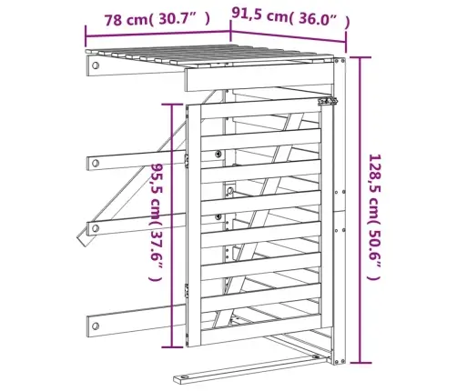 Atkritumu Tvertnes Nojume, Medus Brūna, Priedes Masīvkoks Vidaxl