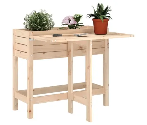 Dārza Puķu Kaste Ar Nolokāmu Virsmu, Priedes Masīvkoks Vidaxl