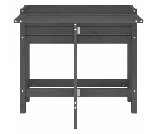 Dārza Puķu Kaste Ar Nolokāmu Virsmu, Pelēka, Priedes Masīvkoks Vidaxl