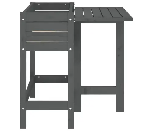 Dārza Puķu Kaste Ar Nolokāmu Virsmu, Pelēka, Priedes Masīvkoks Vidaxl