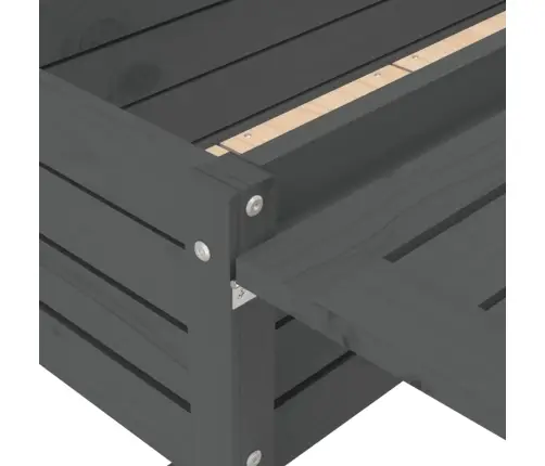 Dārza Puķu Kaste Ar Nolokāmu Virsmu, Pelēka, Priedes Masīvkoks Vidaxl