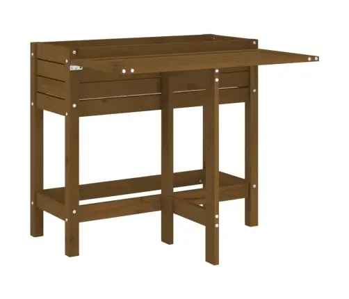 Dārza Puķu Kaste Ar Nolokāmu Virsmu, Brūna, Priedes Masīvkoks Vidaxl