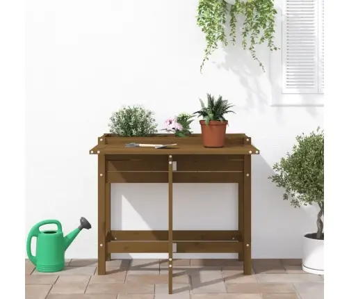 Dārza Puķu Kaste Ar Nolokāmu Virsmu, Brūna, Priedes Masīvkoks Vidaxl