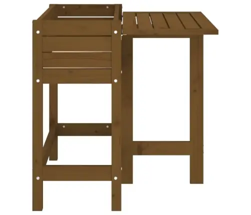 Dārza Puķu Kaste Ar Nolokāmu Virsmu, Brūna, Priedes Masīvkoks Vidaxl