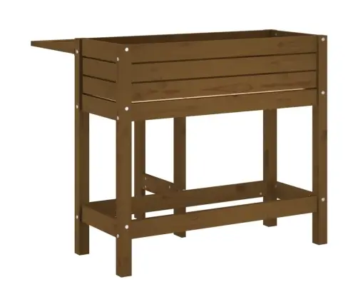 Dārza Puķu Kaste Ar Nolokāmu Virsmu, Brūna, Priedes Masīvkoks Vidaxl