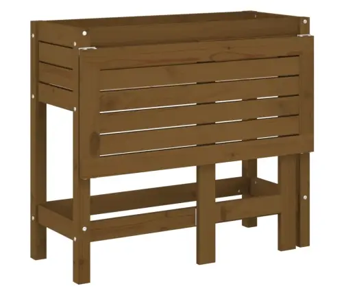 Dārza Puķu Kaste Ar Nolokāmu Virsmu, Brūna, Priedes Masīvkoks Vidaxl