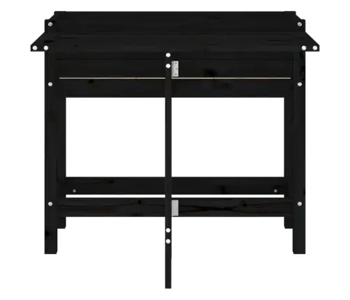 Dārza Puķu Kaste Ar Nolokāmu Virsmu, Melna, Priedes Masīvkoks Vidaxl