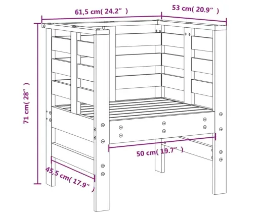 Sodo Kėdės, 2Vnt., 61,5X53X71cm Douglas Eglės Masyvas