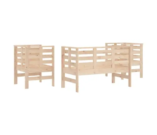 3-Daļīgs Dārza Atpūtas Mēbeļu Komplekts, Priedes Masīvkoks Vidaxl