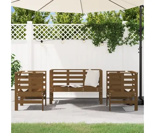 3-Daļīgs Dārza Atpūtas Mēbeļu Komplekts, Brūns Priedes Koks Vidaxl