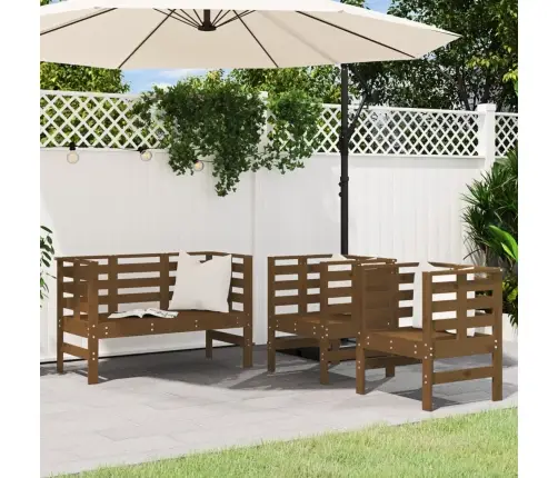 3-Daļīgs Dārza Atpūtas Mēbeļu Komplekts, Brūns Priedes Koks Vidaxl