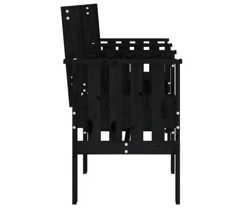 Dārza Sols Ar Galdiņu, Divvietīgs, Melns, Priedes Masīvkoks Vidaxl