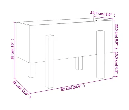 Sodo Lovelis, 62X30X38cm Pušies Medienos Masyvas