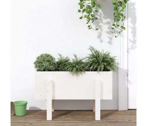 Dārza Puķu Kaste, Balta, 62X30X38 Cm, Priedes Masīvkoks Vidaxl