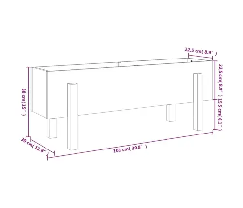 Augstā Puķu Kaste, 101X30X38 Cm, Priedes Masīvkoks Vidaxl