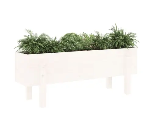 Augstā Puķu Kaste, Balta, 101X30X38 Cm, Priedes Masīvkoks Vidaxl