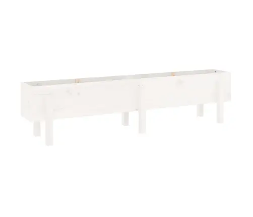 Augstā Puķu Kaste, Balta, 160X30X38 Cm, Priedes Masīvkoks Vidaxl