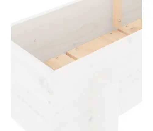 Augstā Puķu Kaste, Balta, 160X30X38 Cm, Priedes Masīvkoks Vidaxl