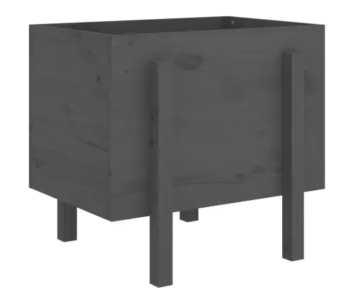 Dārza Puķu Kaste, Pelēka, 62X50X57 Cm, Priedes Masīvkoks Vidaxl