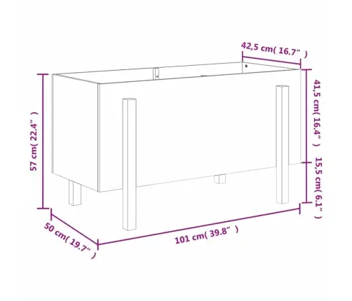 Augstā Puķu Kaste, Balta, 101X50X57 Cm, Priedes Masīvkoks Vidaxl
