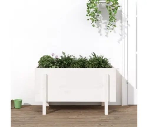 Augstā Puķu Kaste, Balta, 101X50X57 Cm, Priedes Masīvkoks Vidaxl