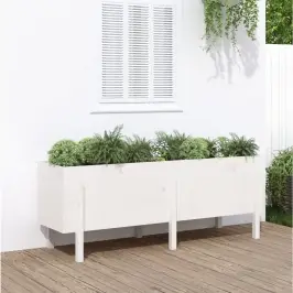 Augstā Puķu Kaste, Balta, 160X50X57 Cm, Priedes Masīvkoks Vidaxl Augstā Puķu Kaste, Balta, 160X50X57 Cm, Priedes Masīvkoks Vidaxl