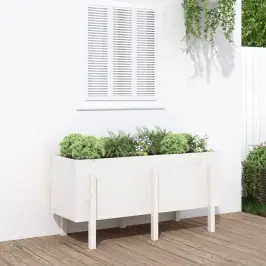 Augstā Puķu Kaste, Balta, 121X50X57 Cm, Priedes Masīvkoks Vidaxl Augstā Puķu Kaste, Balta, 121X50X57 Cm, Priedes Masīvkoks Vidaxl
