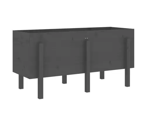 Augstā Puķu Kaste, Pelēka, 121X50X57 Cm, Priedes Masīvkoks Vidaxl