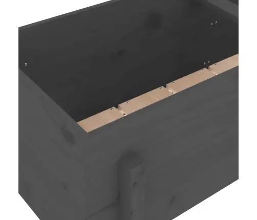 Augstā Puķu Kaste, Pelēka, 121X50X57 Cm, Priedes Masīvkoks Vidaxl