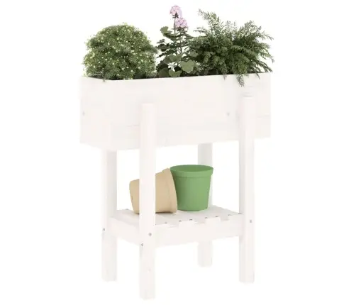 Dārza Puķu Kaste, Balta, 62X30X69 Cm, Priedes Masīvkoks  Vidaxl