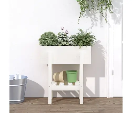 Dārza Puķu Kaste, Balta, 62X30X69 Cm, Priedes Masīvkoks  Vidaxl
