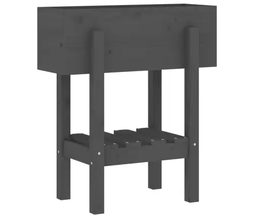 Dārza Puķu Kaste, Pelēka, 62X30X69 Cm, Priedes Masīvkoks  Vidaxl