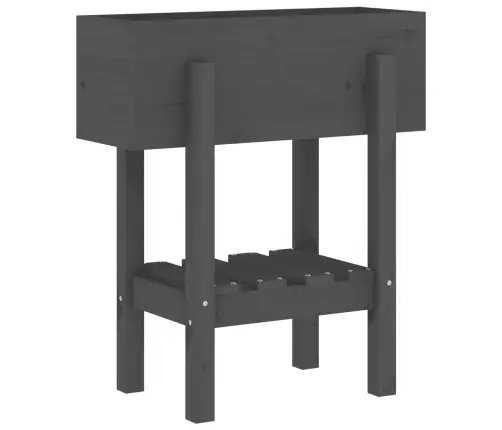 Dārza Puķu Kaste, Pelēka, 62X30X69 Cm, Priedes Masīvkoks  Vidaxl