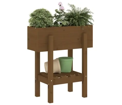 Dārza Puķu Kaste, Medus Brūna, 62X30X69 Cm, Priedes Masīvkoks  Vidaxl