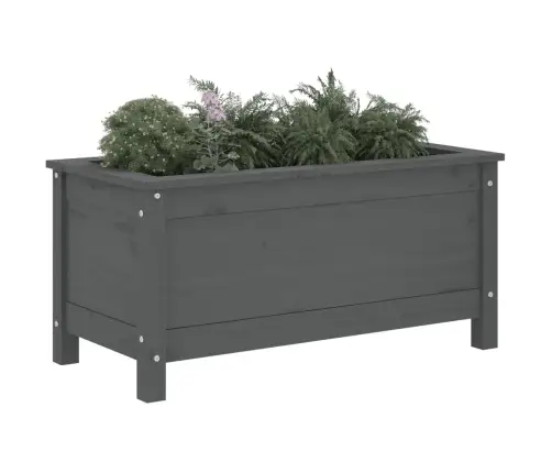 Dārza Puķu Kaste, Pelēka, 82,5X40X39 Cm, Priedes Masīvkoks Vidaxl