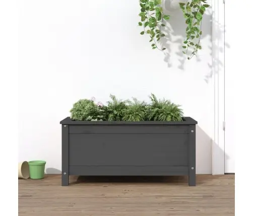 Dārza Puķu Kaste, Pelēka, 82,5X40X39 Cm, Priedes Masīvkoks Vidaxl