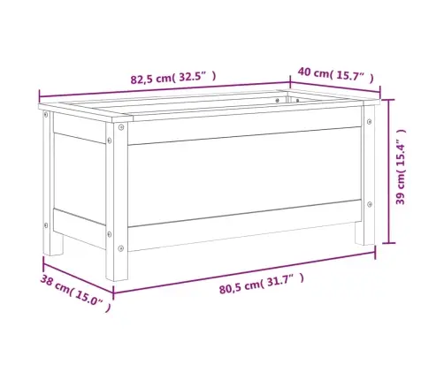 Taimekast, Meepruun, 82,5X40X39 cm Männipuit
