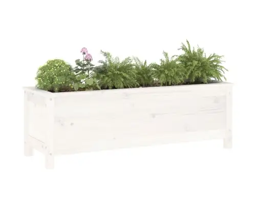 Augstā Puķu Kaste, Balta, 119,5X40X39 Cm, Priedes Masīvkoks Vidaxl